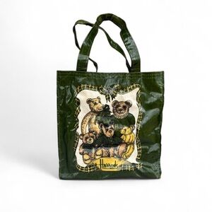 Vintage Harrods Mini Teddy Bear Tote Bag